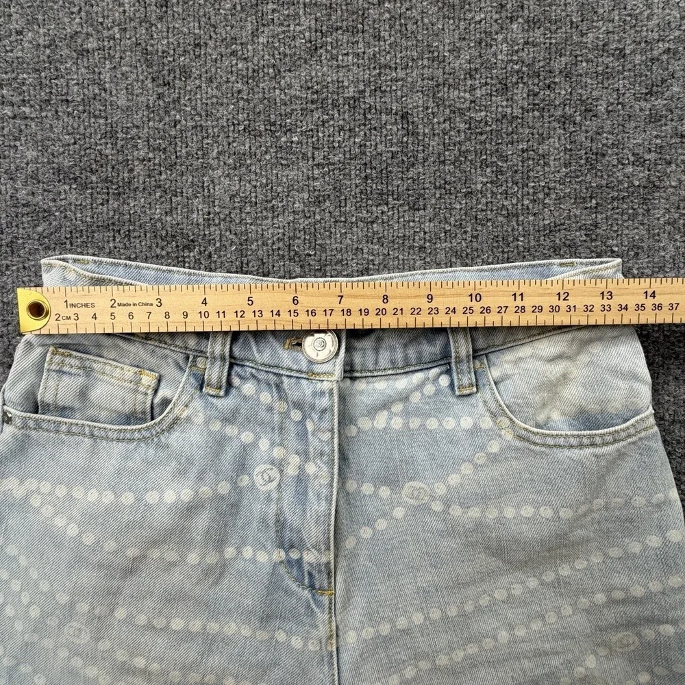 CHANEL CC Logo Monogram Jeans 38 Light Blue Denim Designer Pants - Picture 13 of 16